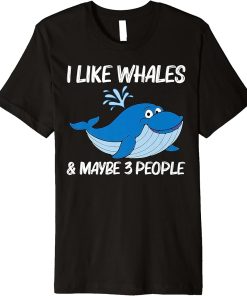 Funny Whale Art For Men Women Orca Narwhal Blue Whales Premium T-Shirt