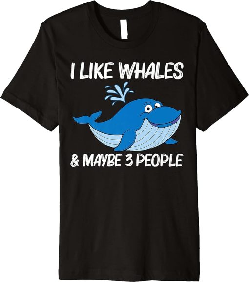 Funny Whale Art For Men Women Orca Narwhal Blue Whales Premium T-Shirt