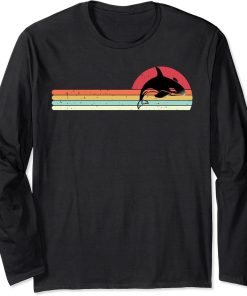 Killer Whale Ocean Animal Lover Orca Retro Style Long Sleeve T-Shirt