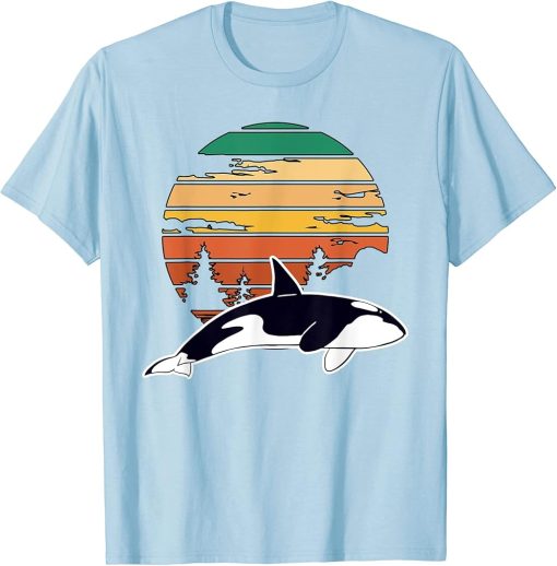 Retro Killer Whale Orca Mammal Sea Life Marine Biologist T-Shirt