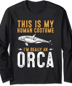 Funny Orca Lover Graphic for Women Men Kids Whale Long Sleeve T-Shirt