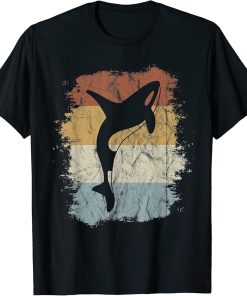 Fancy Retro Orca Silhouette Vintage Killer Whale Art T-Shirt