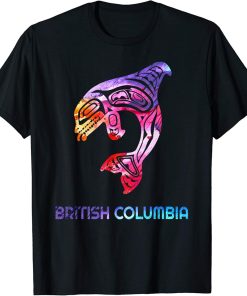 Colorful Brtish Columbia Canada Native Fisherman Orca Kille T-Shirt