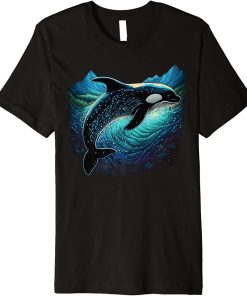 Colourful mystical orca whale watching dolphin pottwhale orca whale Premium T-Shirt