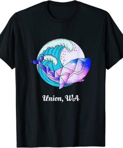 Union WA Japanese Paint Geometric Orca Killer Whale T-Shirt