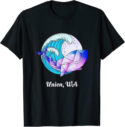 Union WA Japanese Paint Geometric Orca Killer Whale T-Shirt